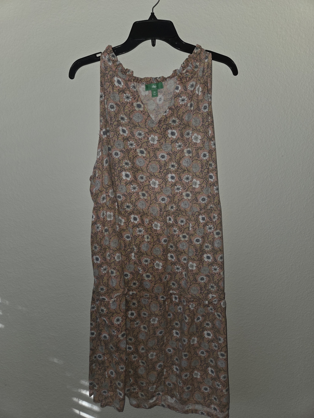 dip Floral Midi Dress in Dusty Rose and White